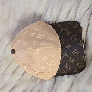 L V Brown and Tan Monogram Hat